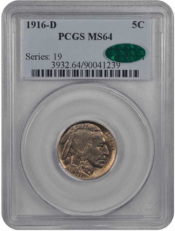 1916-D Buffalo PCGS CAC MS 64