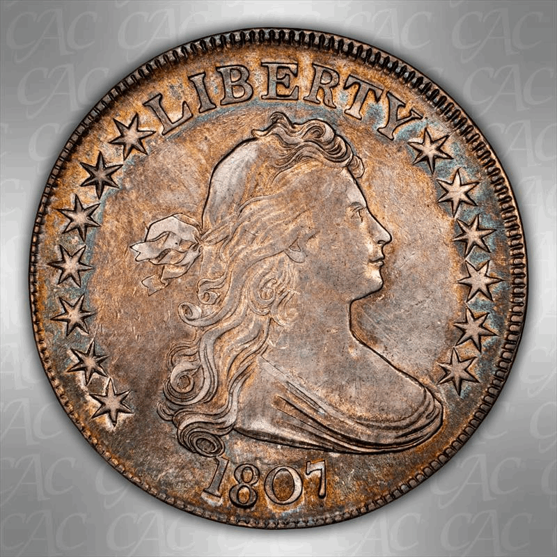 1807 Draped Bust 50c CACG AU-58