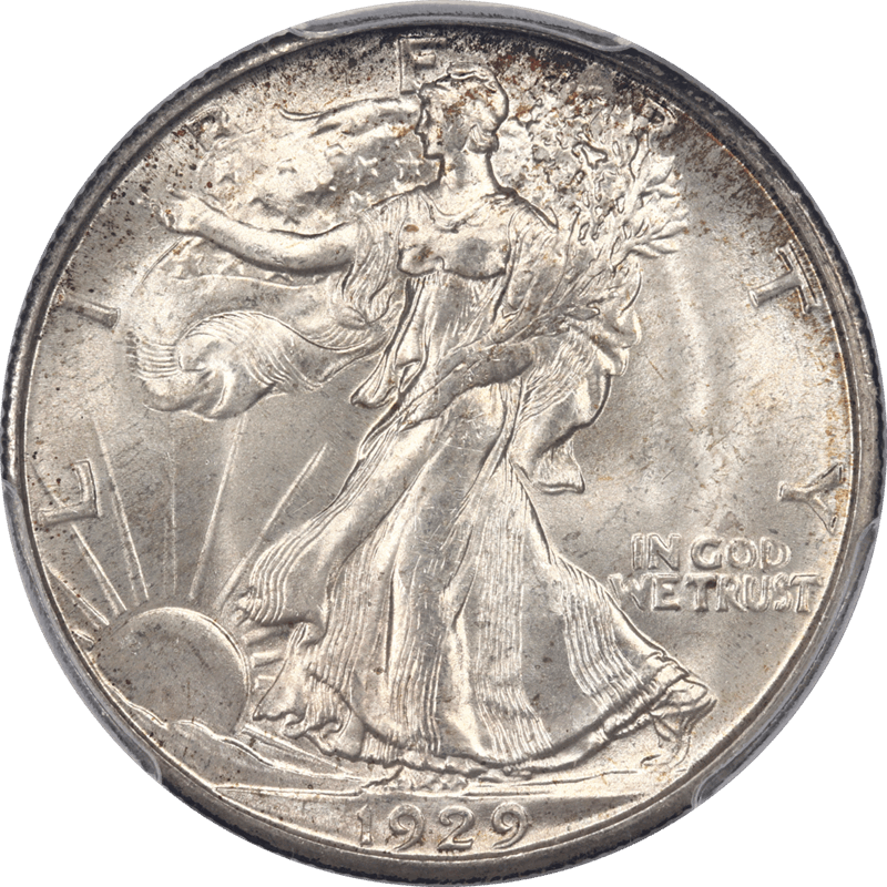 1929-D Walking Liberty Half Dollar 50c PCGS MS66+ CAC - Nice Original Coin