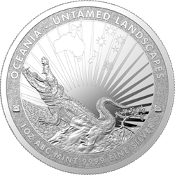 2024 1 OZ AUSTRALIAN SILVER UNTAMED LANDSCAPE CROCODILE 