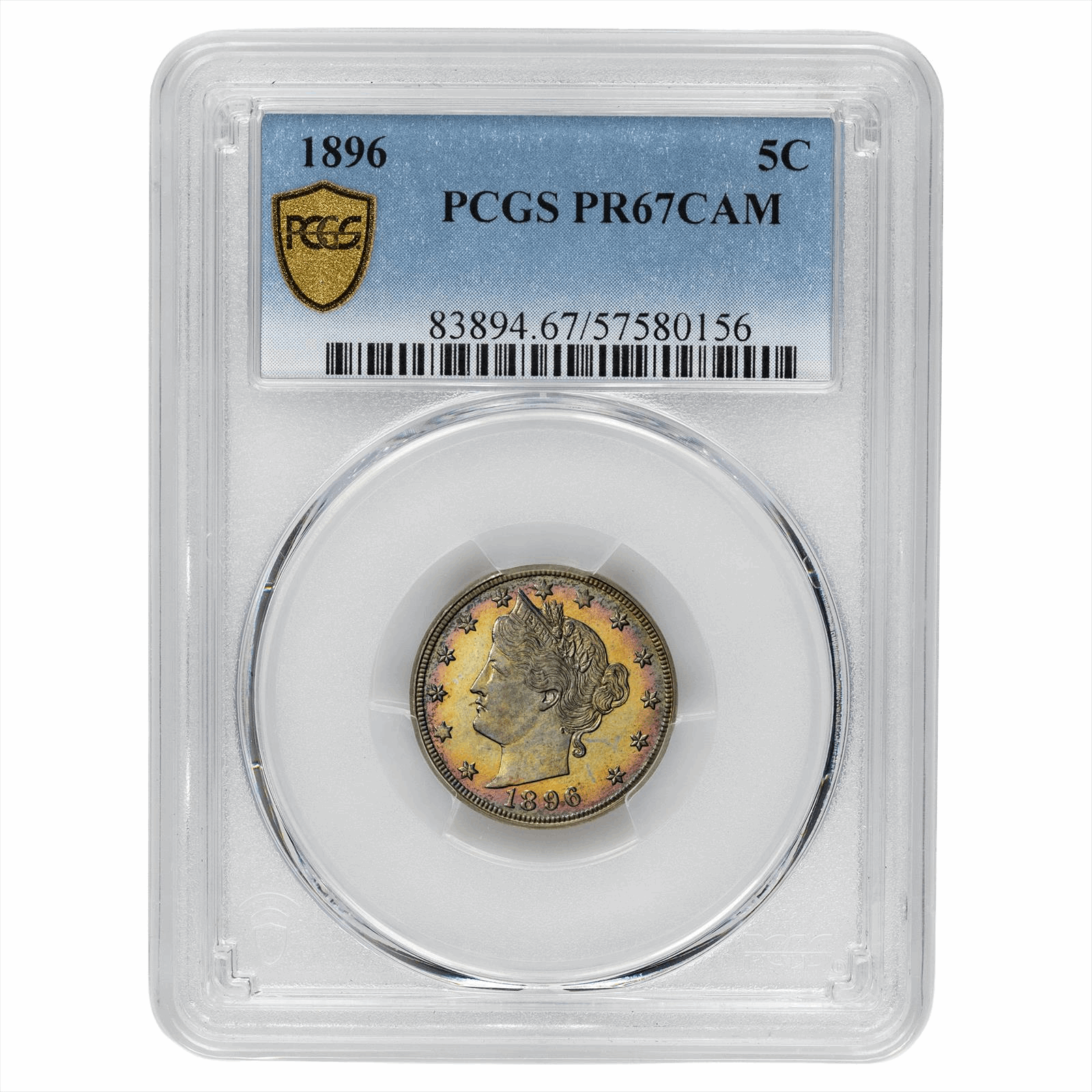 1896 Liberty V Nickel 5C PCGS PR 67 CAM