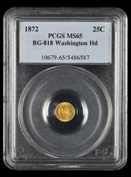 1872 G25C BG-818 PCGS Washington Head MS65