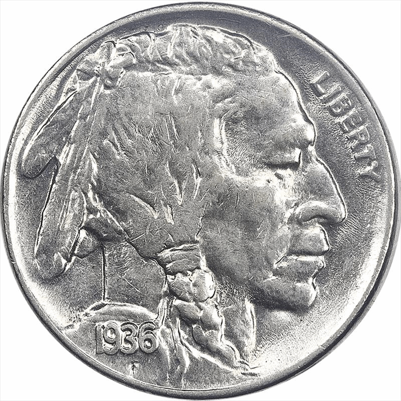 1936 Buffalo Nickel, 5c  Uncirculated - Nice White Coin