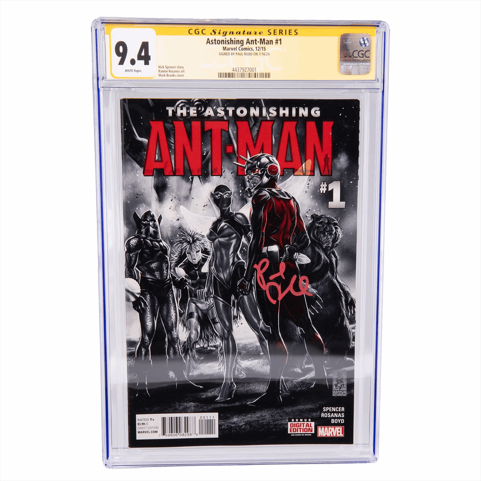 Marvel Paul Rudd Signed Astonishing Ant Man #1 Comicbook CGC 9.4