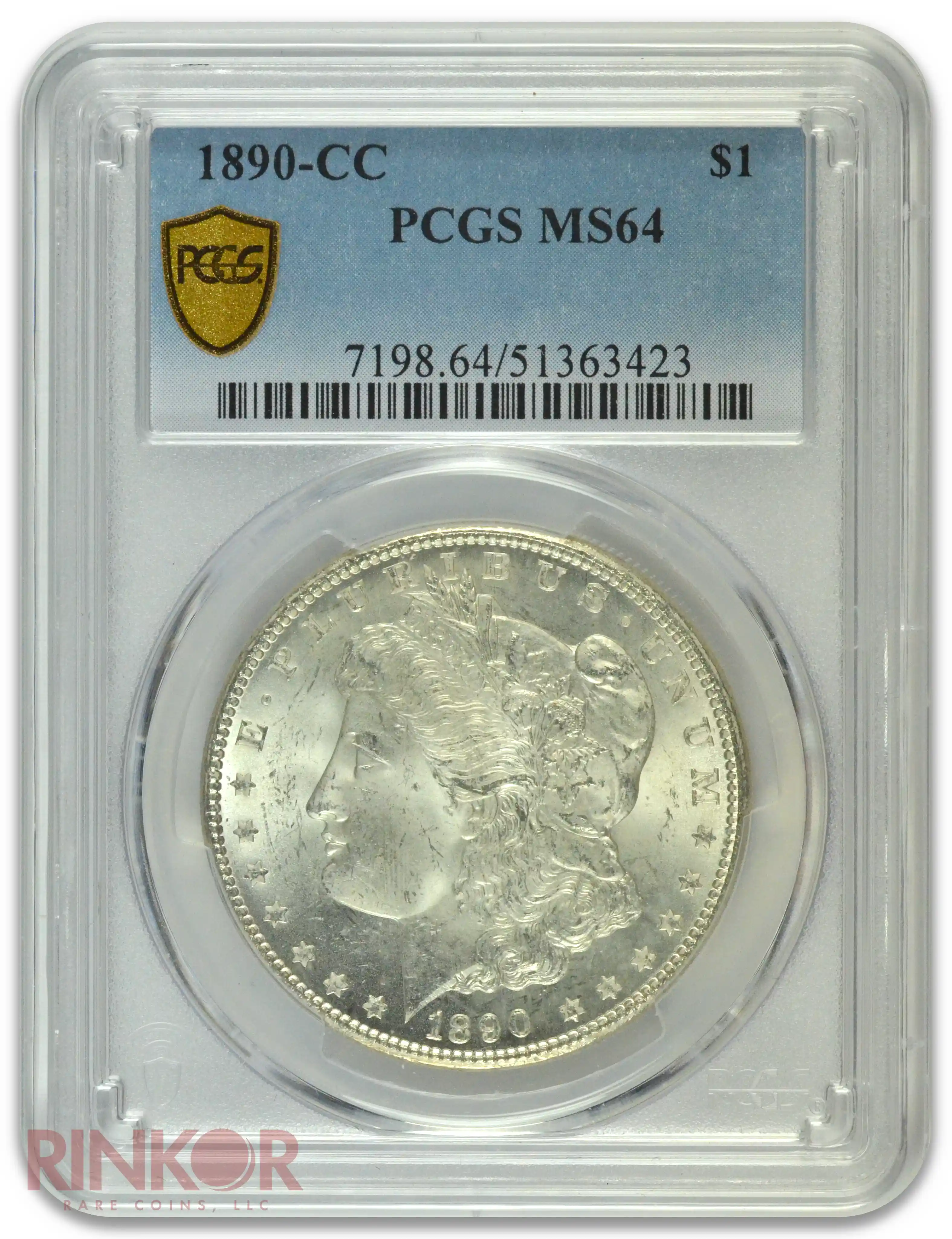 1890-CC $1 PCGS MS 64