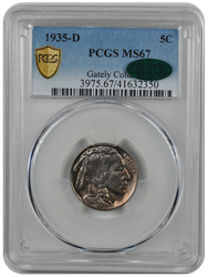 1935-D Buffalo PCGS CAC MS 67