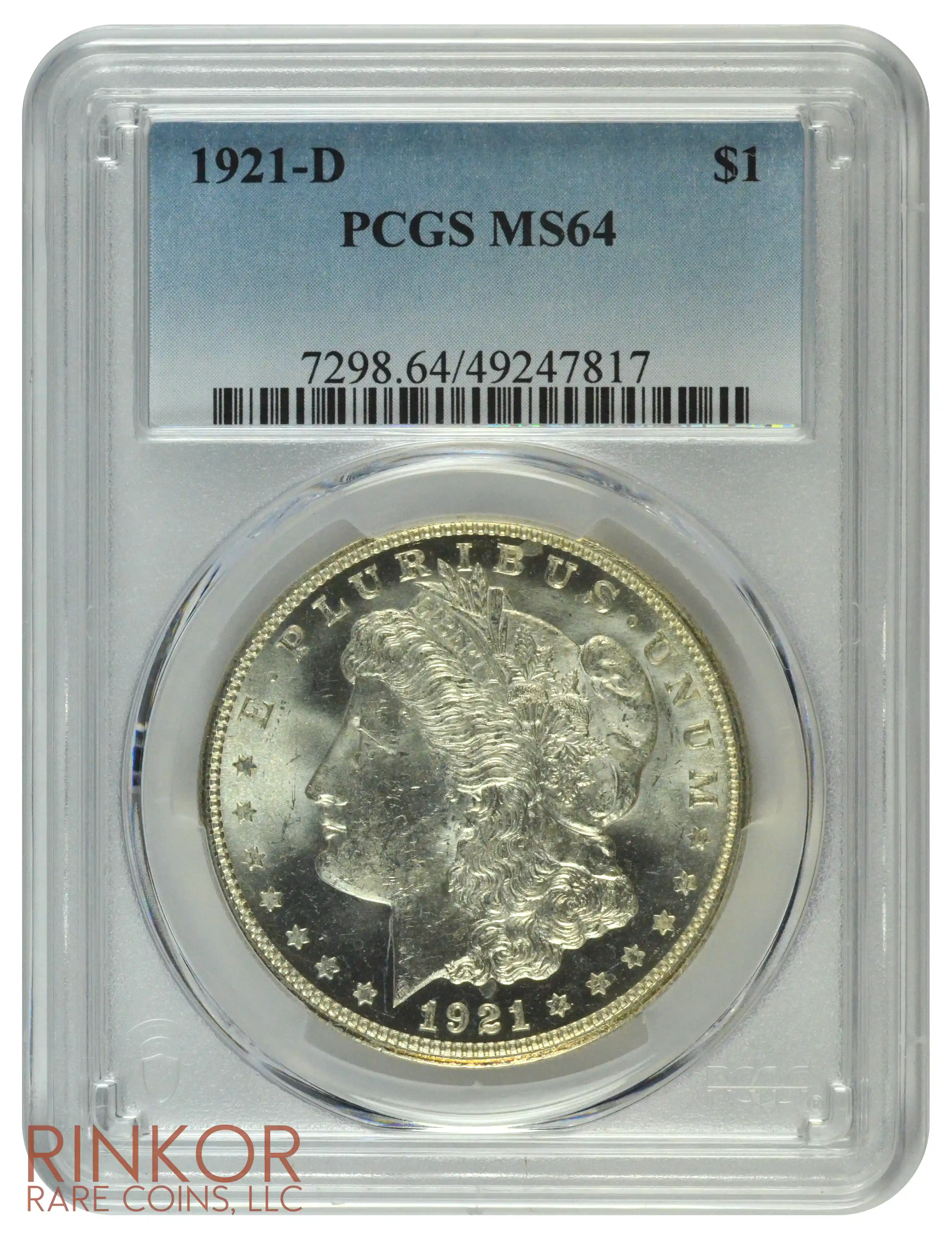 1921-D $1 PCGS MS 64