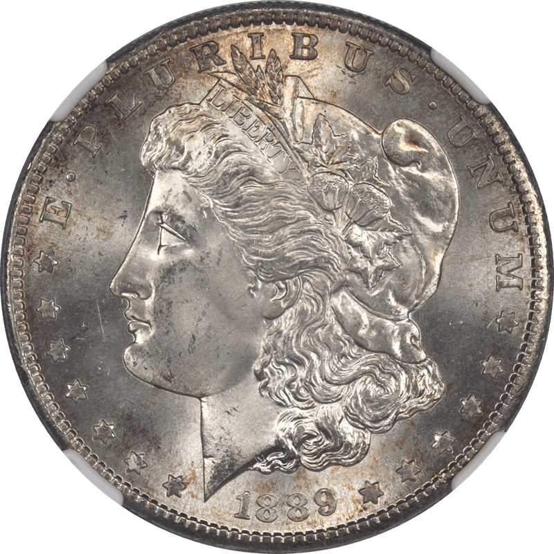 1889-S Morgan Silver Dollar $1 NGC MS 64 CAC - Nice Lustrous Toned Coin