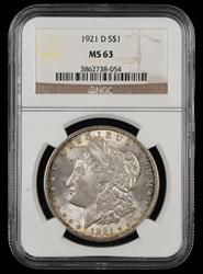 1921 D $1 NGC MS63 MS63