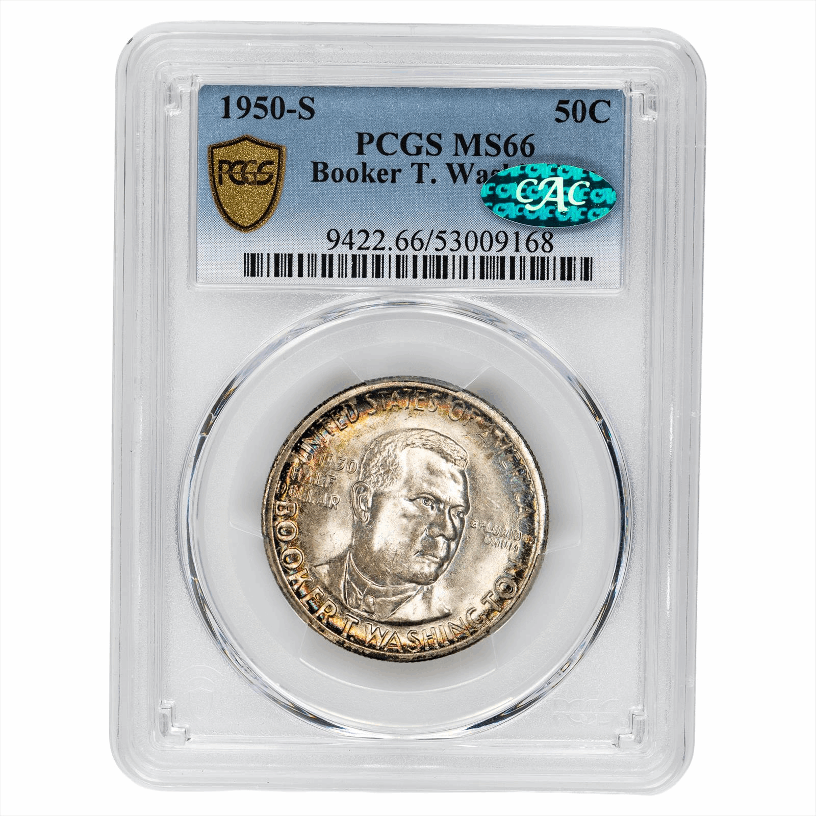 1950-S Booker T. Washington Commemorative Half Dollar 50C PCGS MS 66 CAC