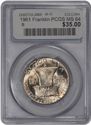 1961 Franklin PCGS MS 64