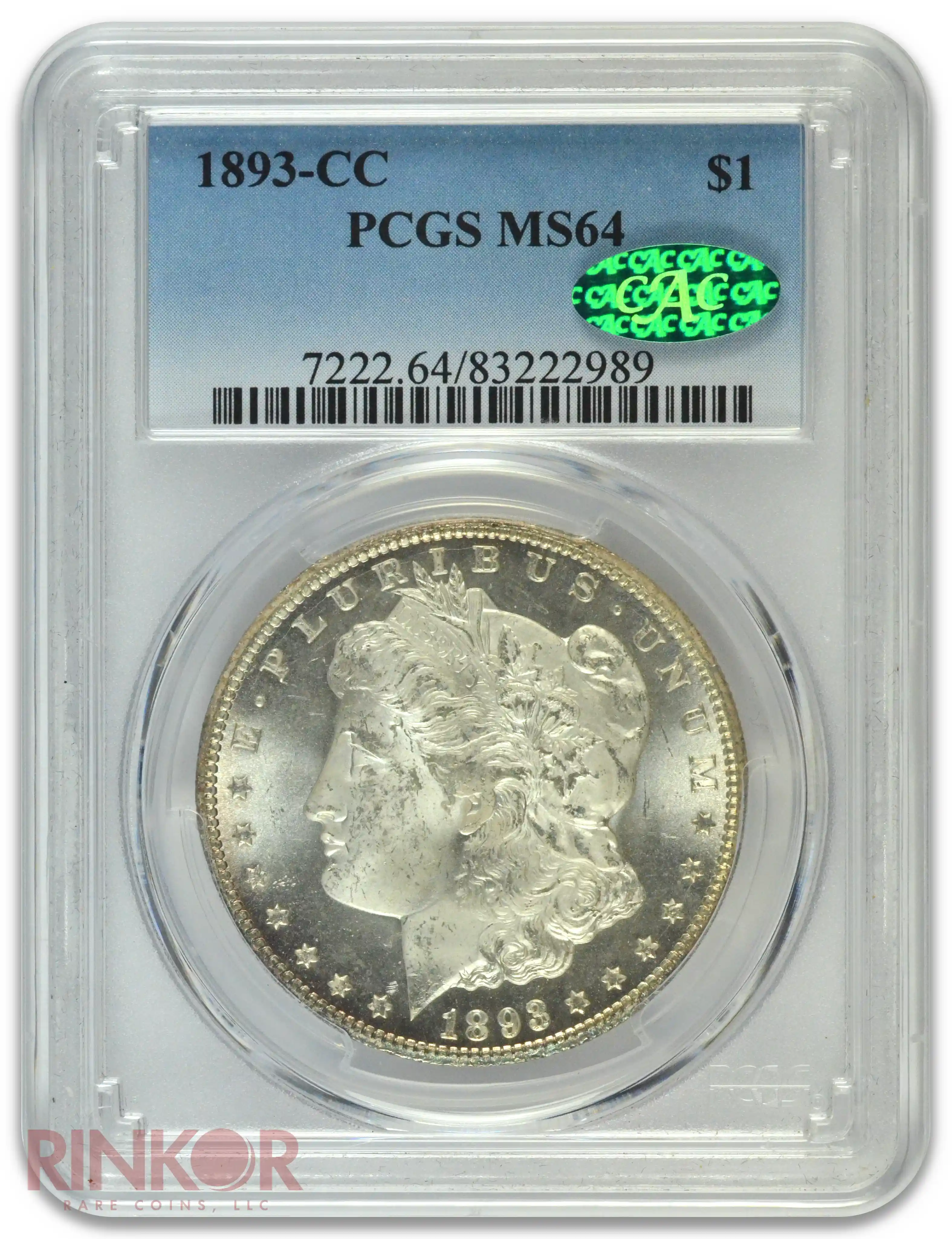 1893-CC $1 PCGS MS 64 CAC