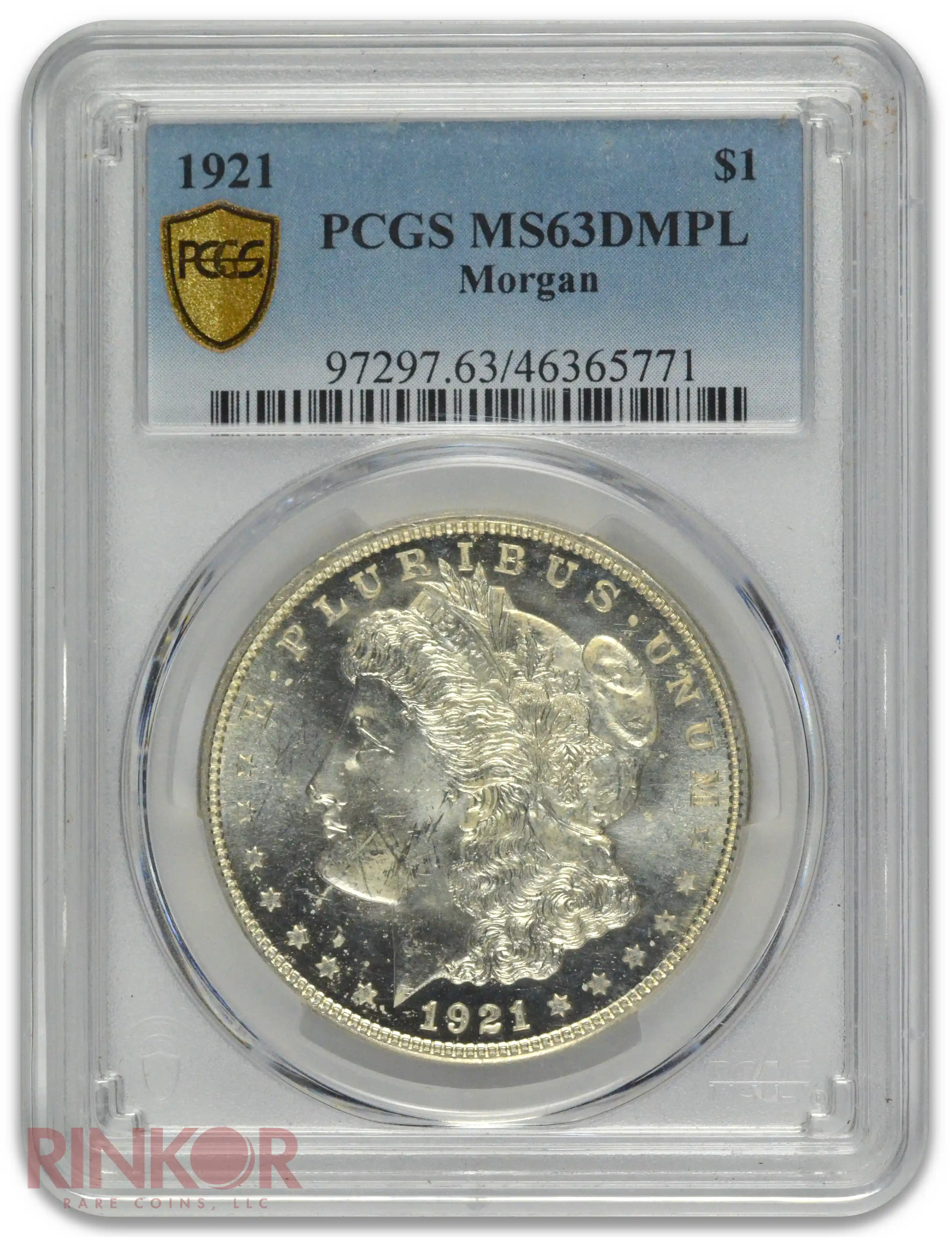 1921 $1 Morgan Dollar PCGS MS 63 DMPL 