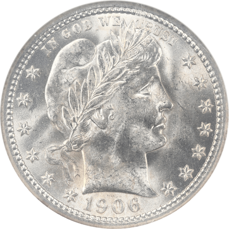 1906 Barber Quarter 25c NGC MS 65 - Nice White Coin