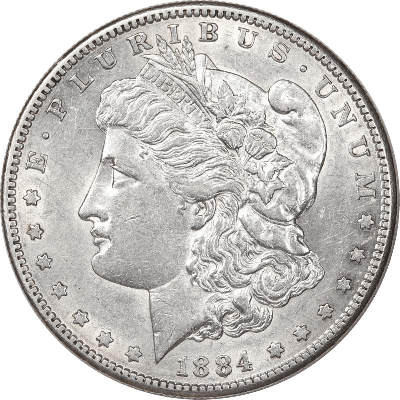 1884-S Morgan Silver Dollar Raw Ungraded Coin Choice AU ++