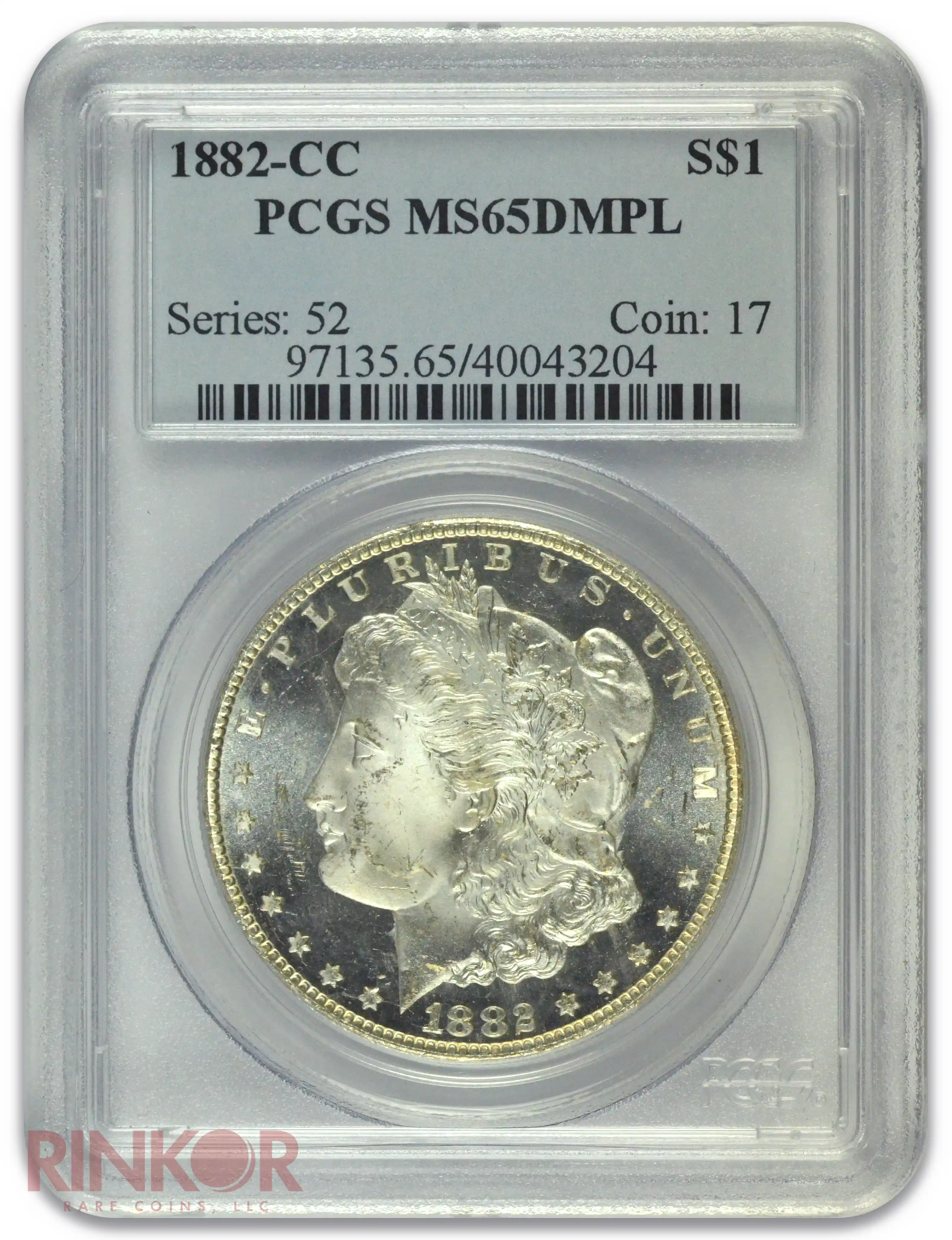 1882-CC $1 Morgan Dollar PCGS MS 65 DMPL