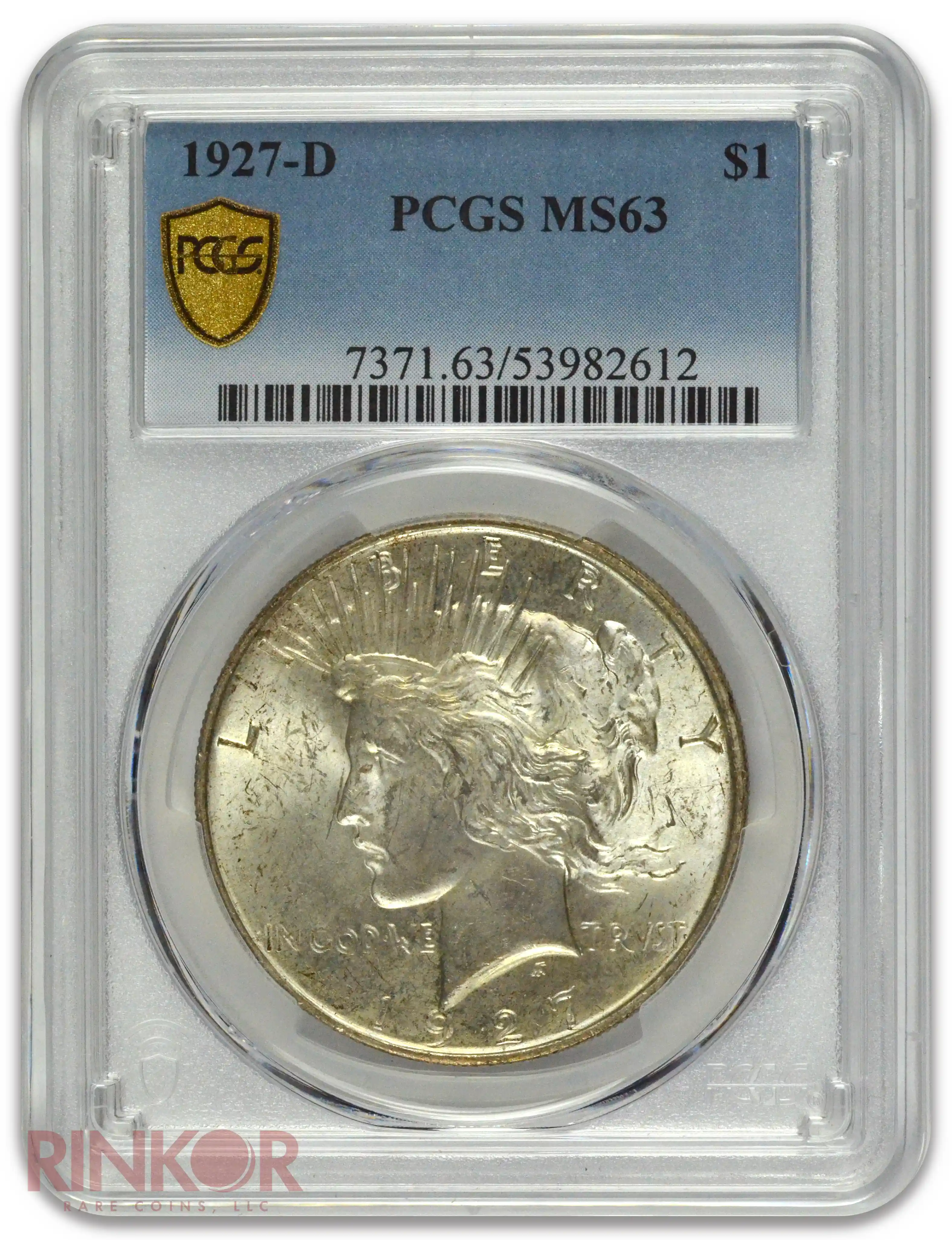 1927-D $1 Peace Dollar PCGS MS 63