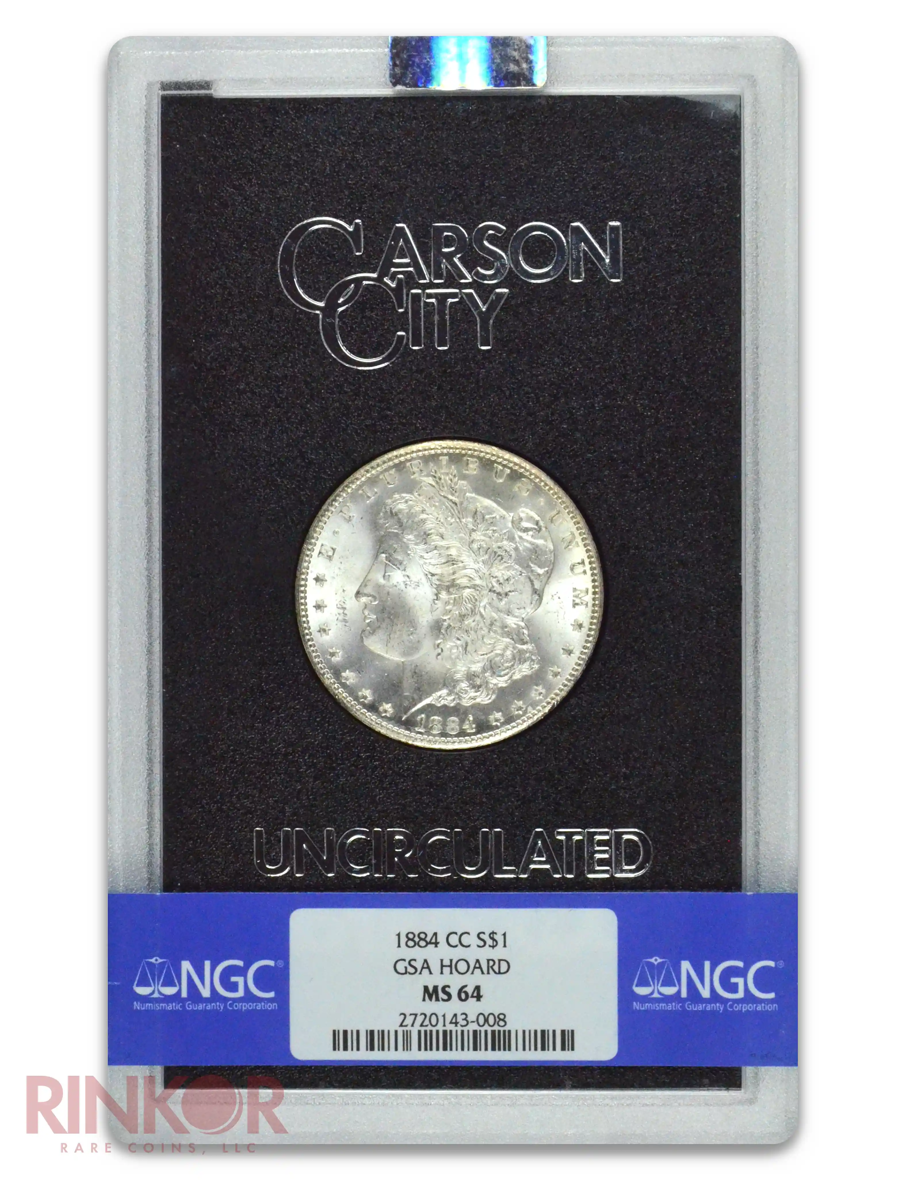 1884-CC $1 Morgan Dollar GSA Hoard NGC MS 64