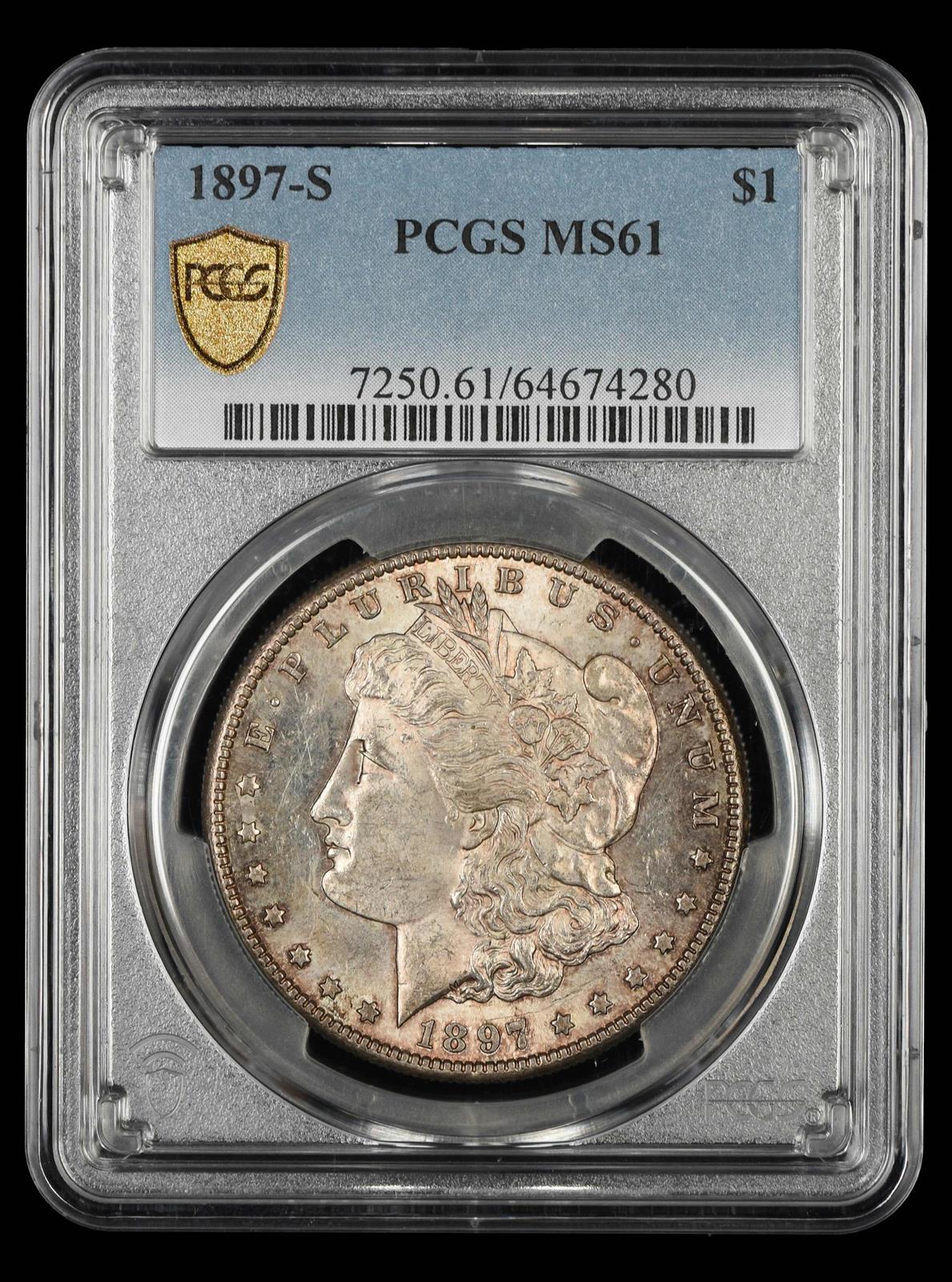 1897-S $1 PCGS MS 61 