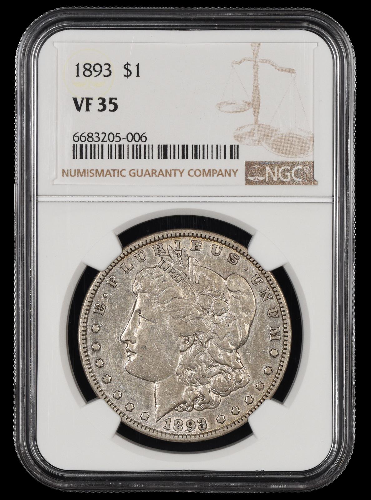 1893 $1 NGC VF-35