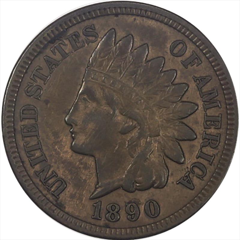 Love Token on 1890 Indian Head Cent Initials DB or BD