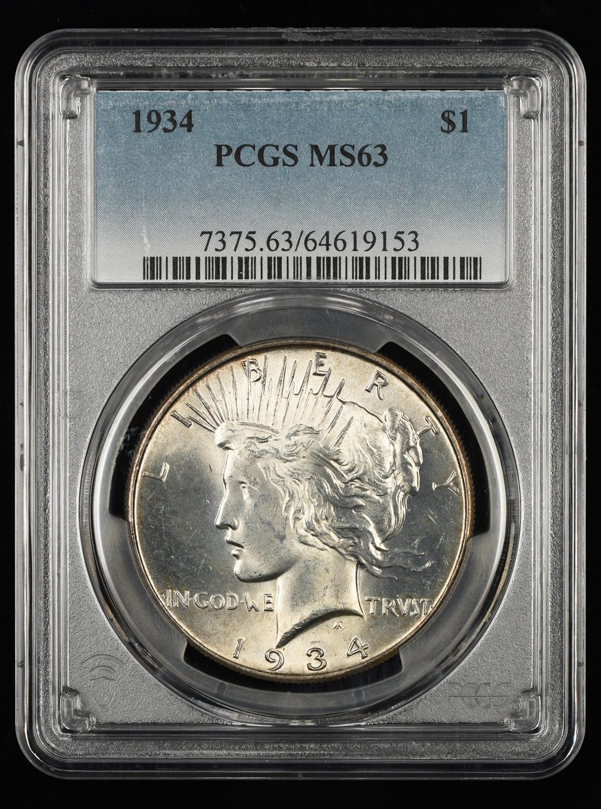 1934 $1 PCGS MS63