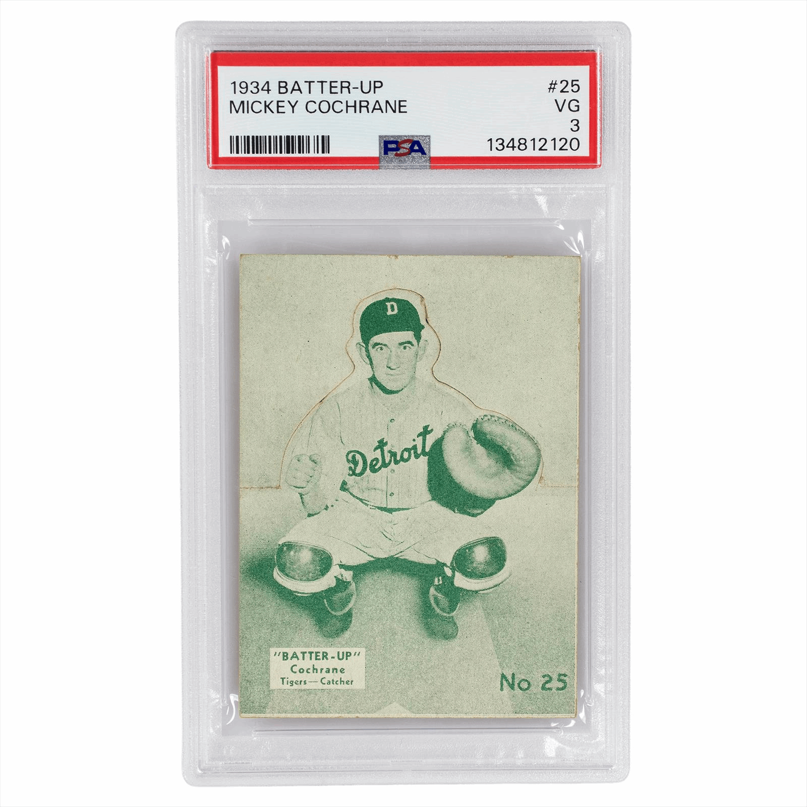 1934 Batter Up Mickey Cochrane #25 PSA VG 3 Cert #134812120