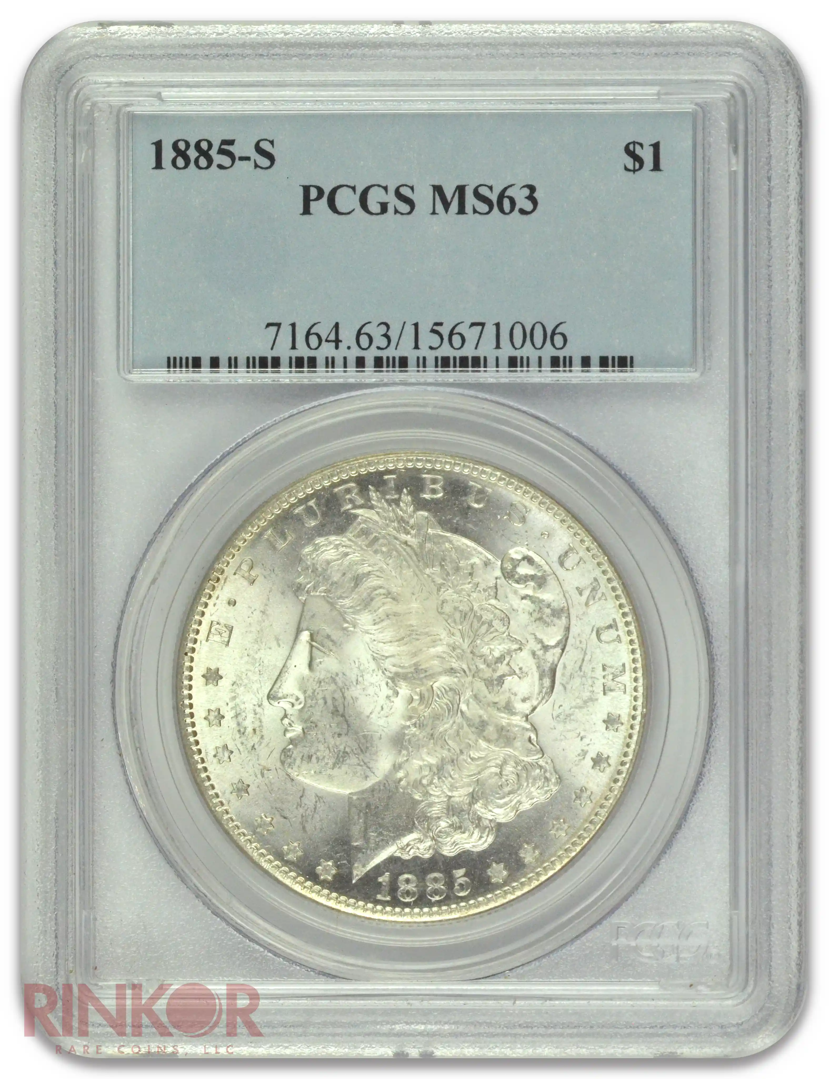 1885-S $1 Morgan Dollar PCGS MS 63