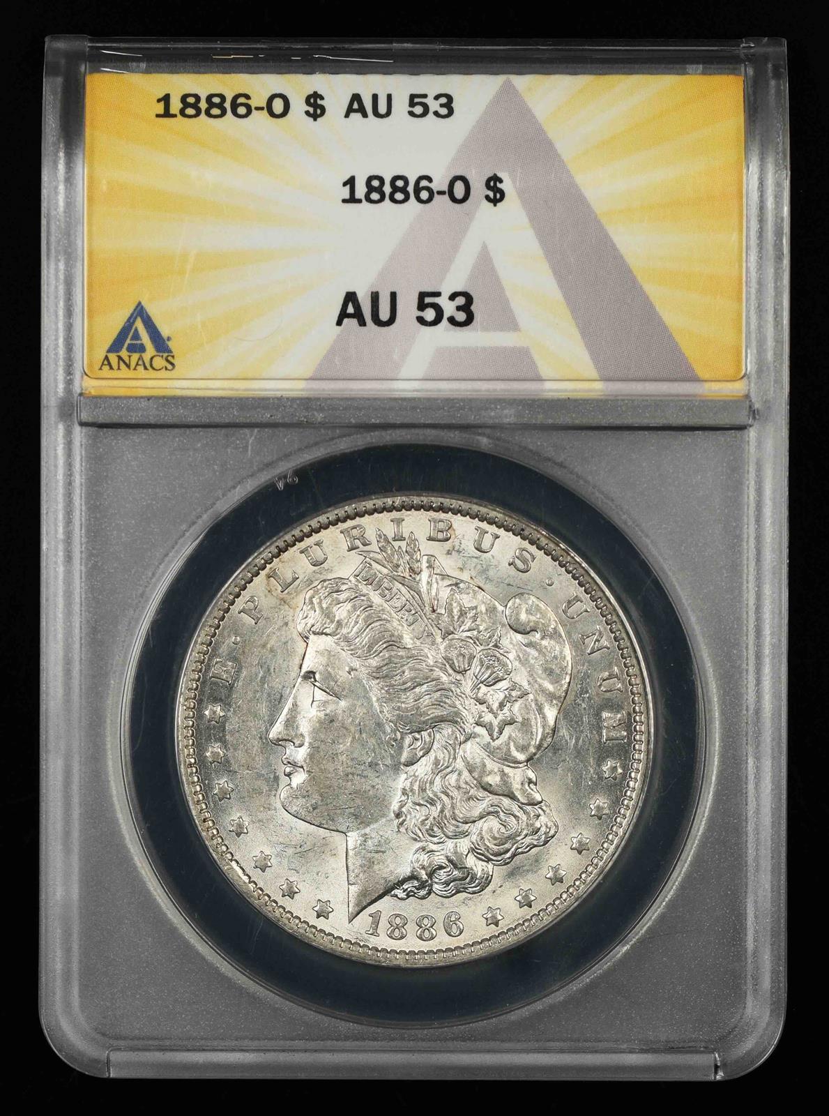 1886 O $1 ANACS AU 53