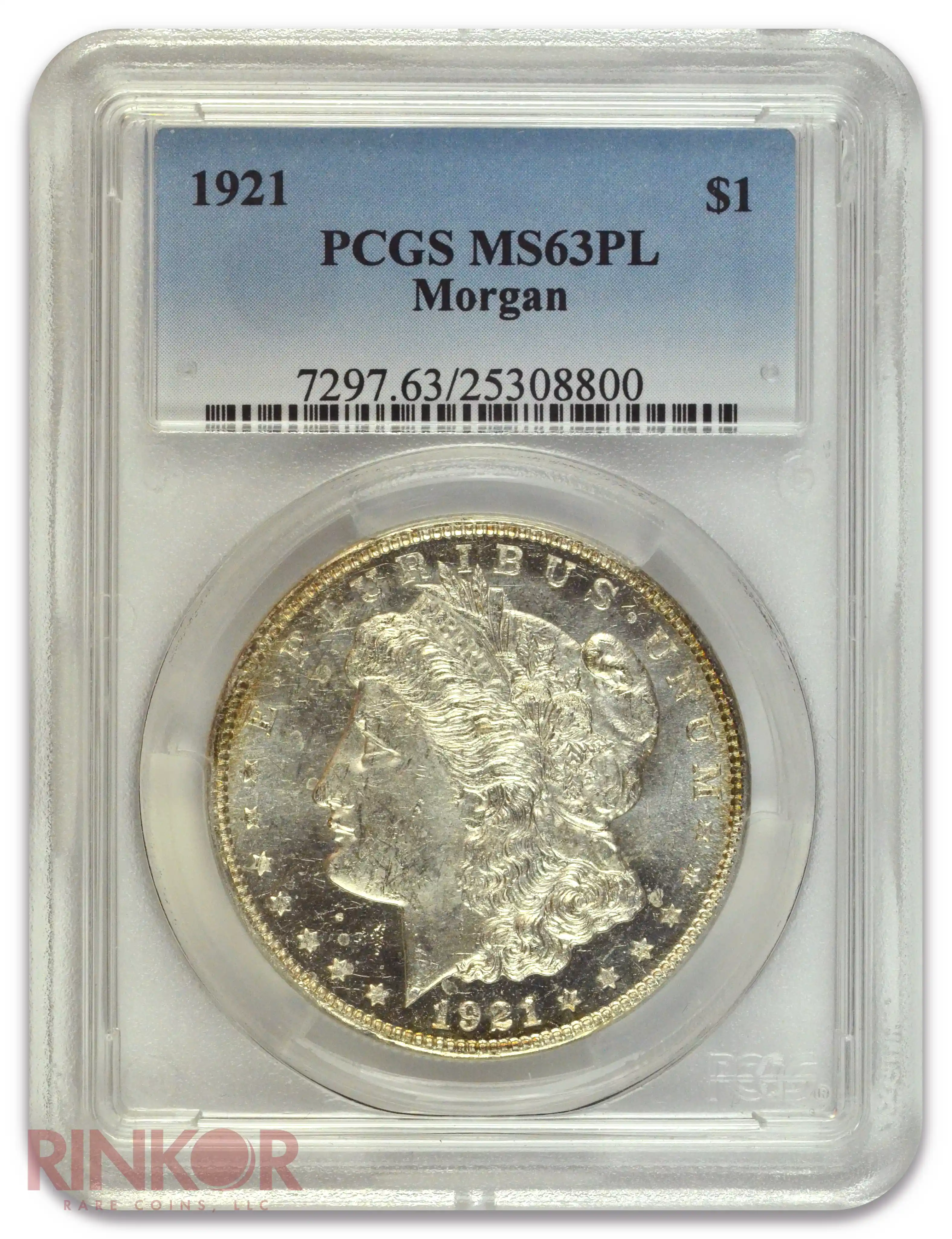1921 $1 Morgan Dollar PCGS MS 63 PL