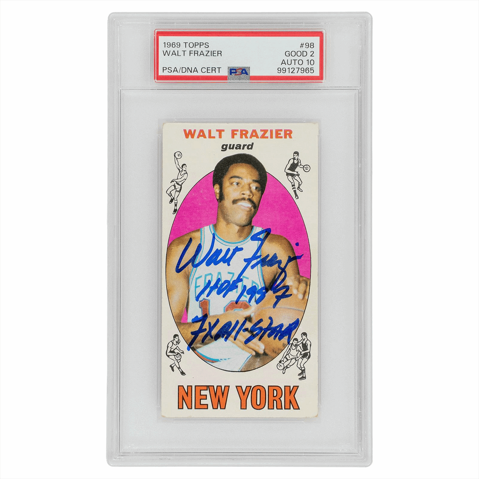 1969 Topps Walt Frazier #98 PSA GOOD 2 AUTO 10
