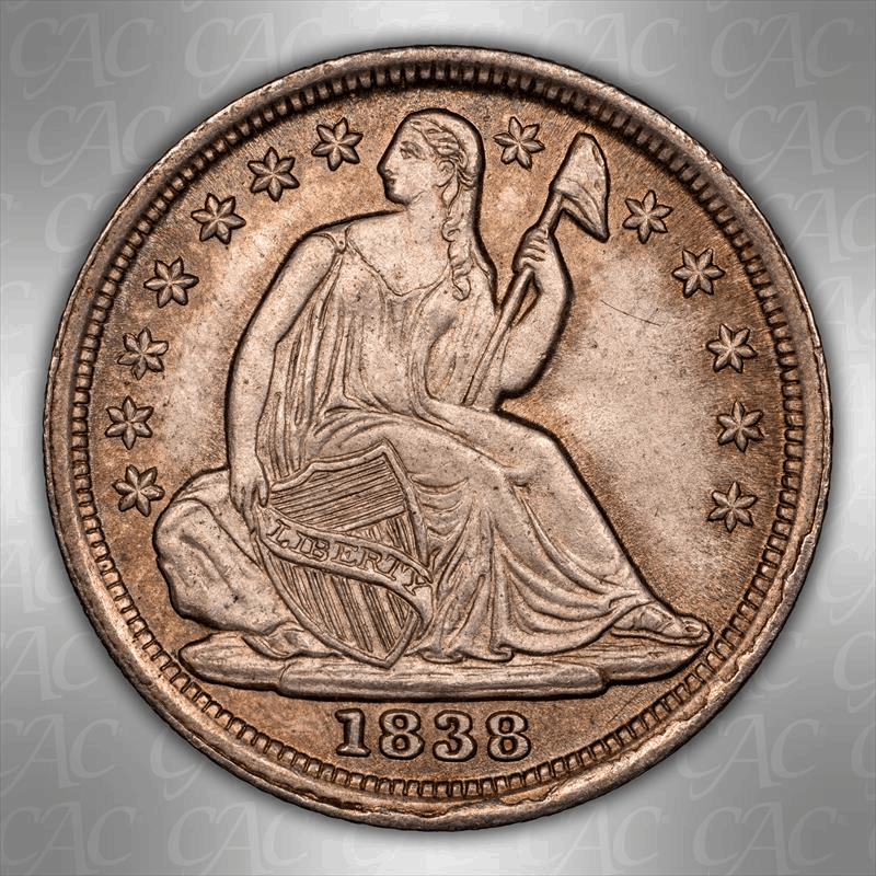 1838 Large Stars H10c CACG MS 65 