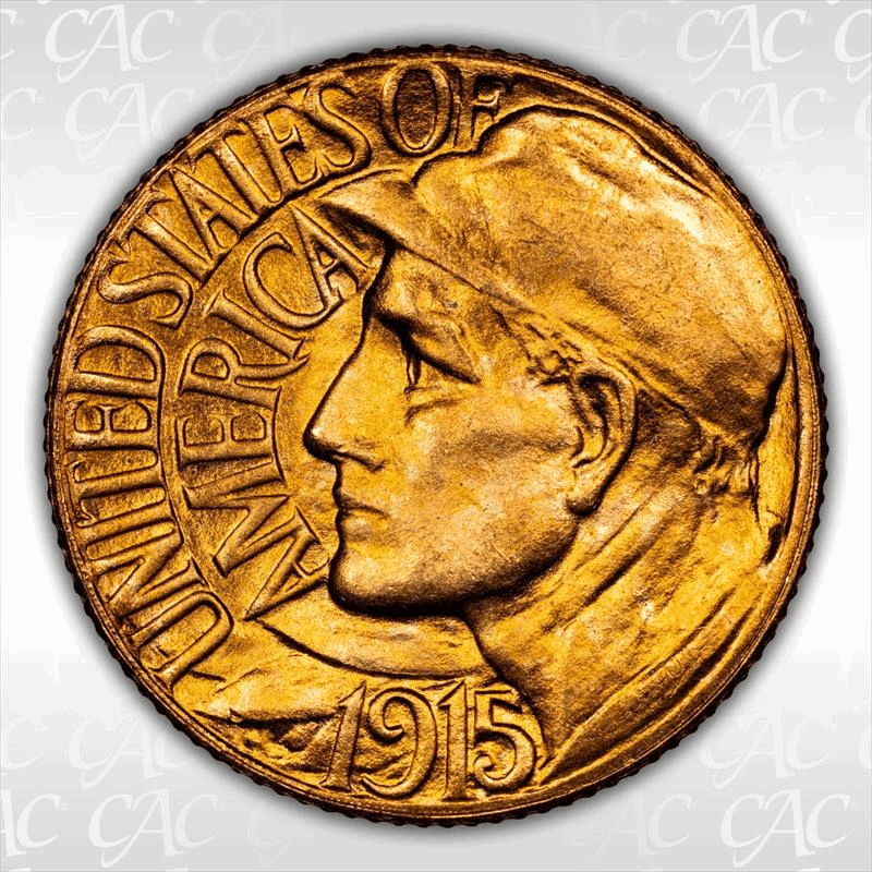 1915-S Panama-Pacific G$1 CACG MS 64+