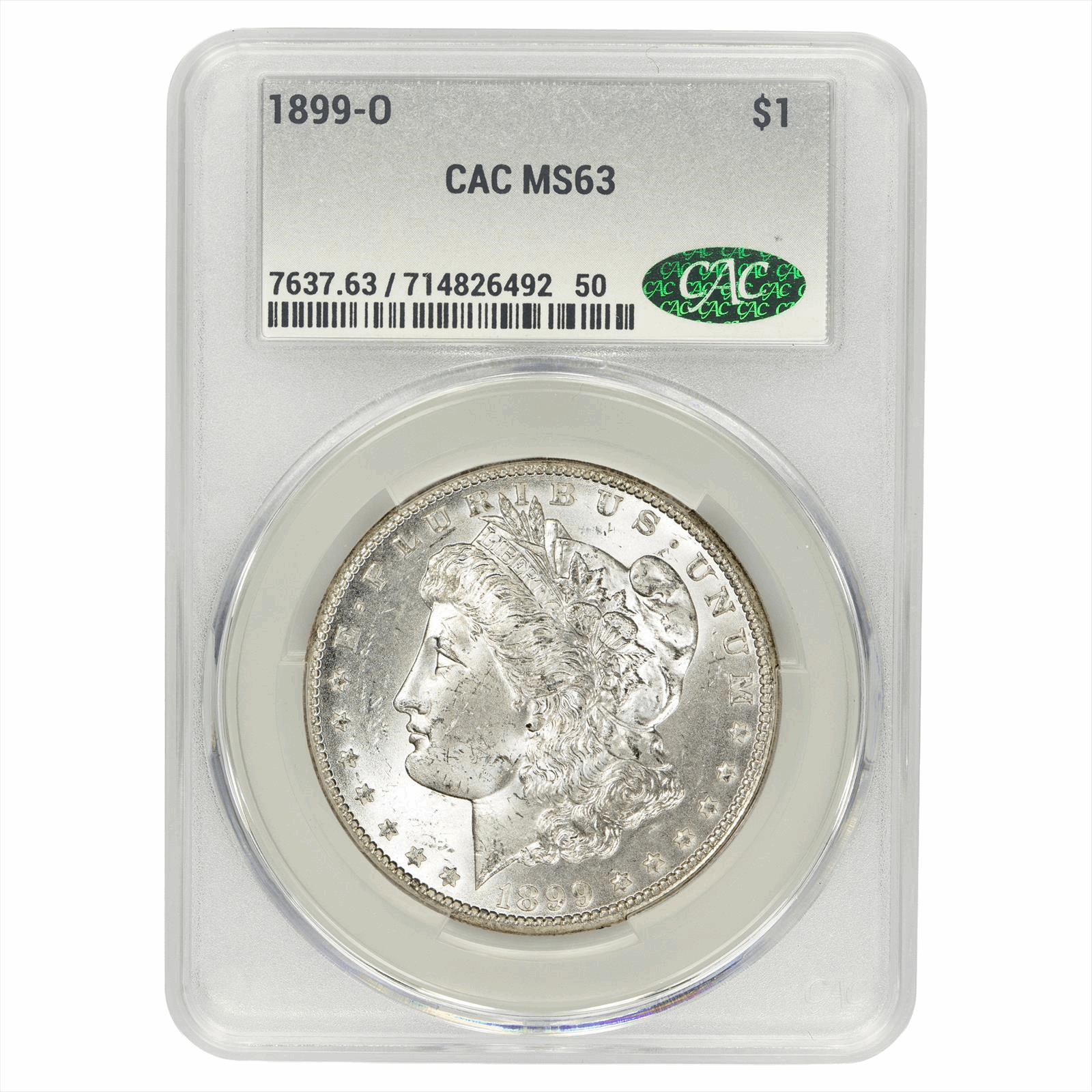 1899-O Morgan Silver Dollar $1 CACG MS 63