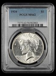 1934 $1 PCGS  MS62