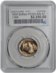 1930 Buffalo PCGS MS 67 