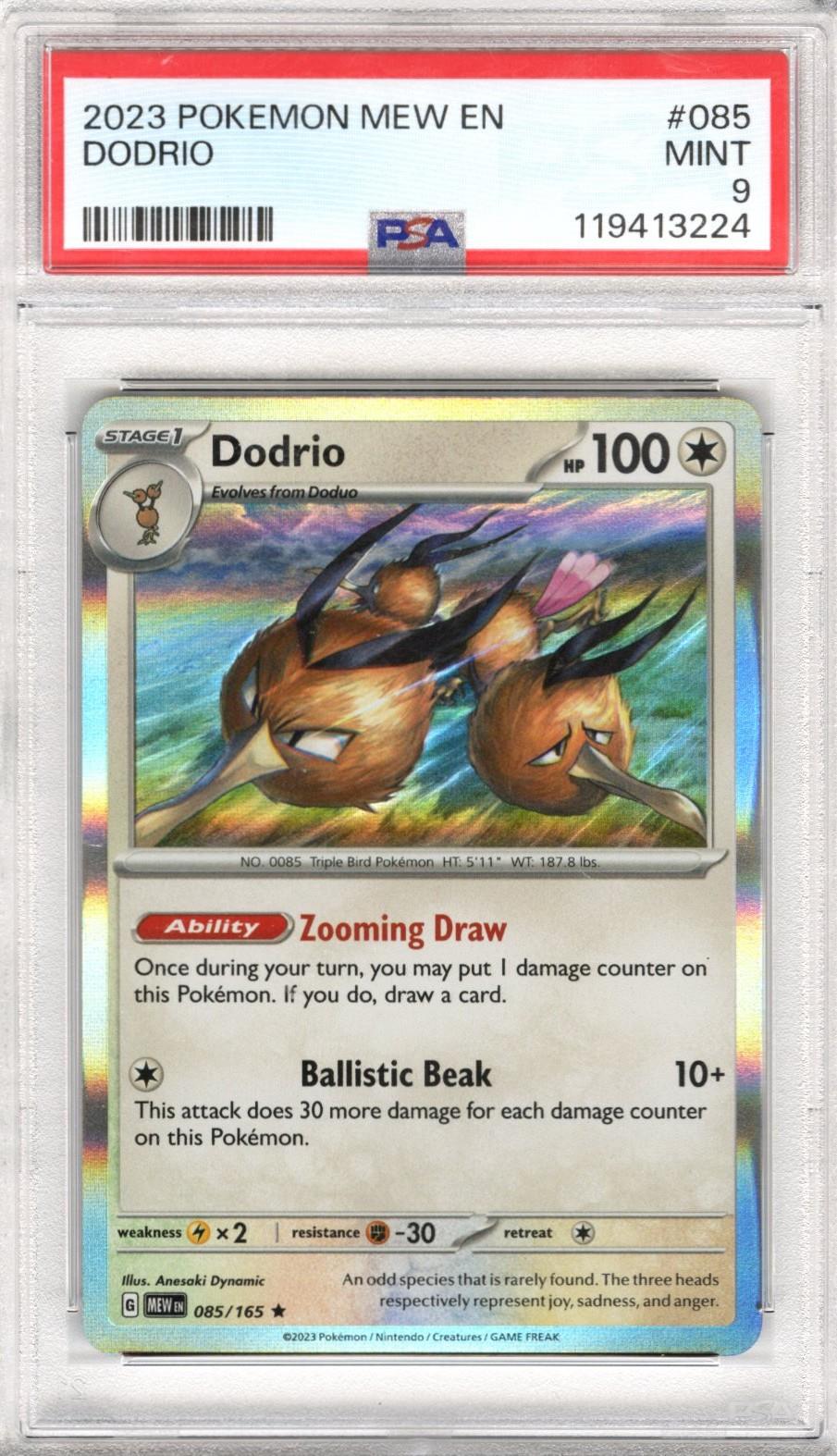 2023 Pokemon Mew En Dodrio #085 PSA Mint 9 