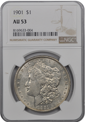 1901  Morgan Dollar NGC AU-53