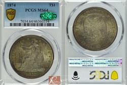 1874 Trade PCGS MS 64 CAC