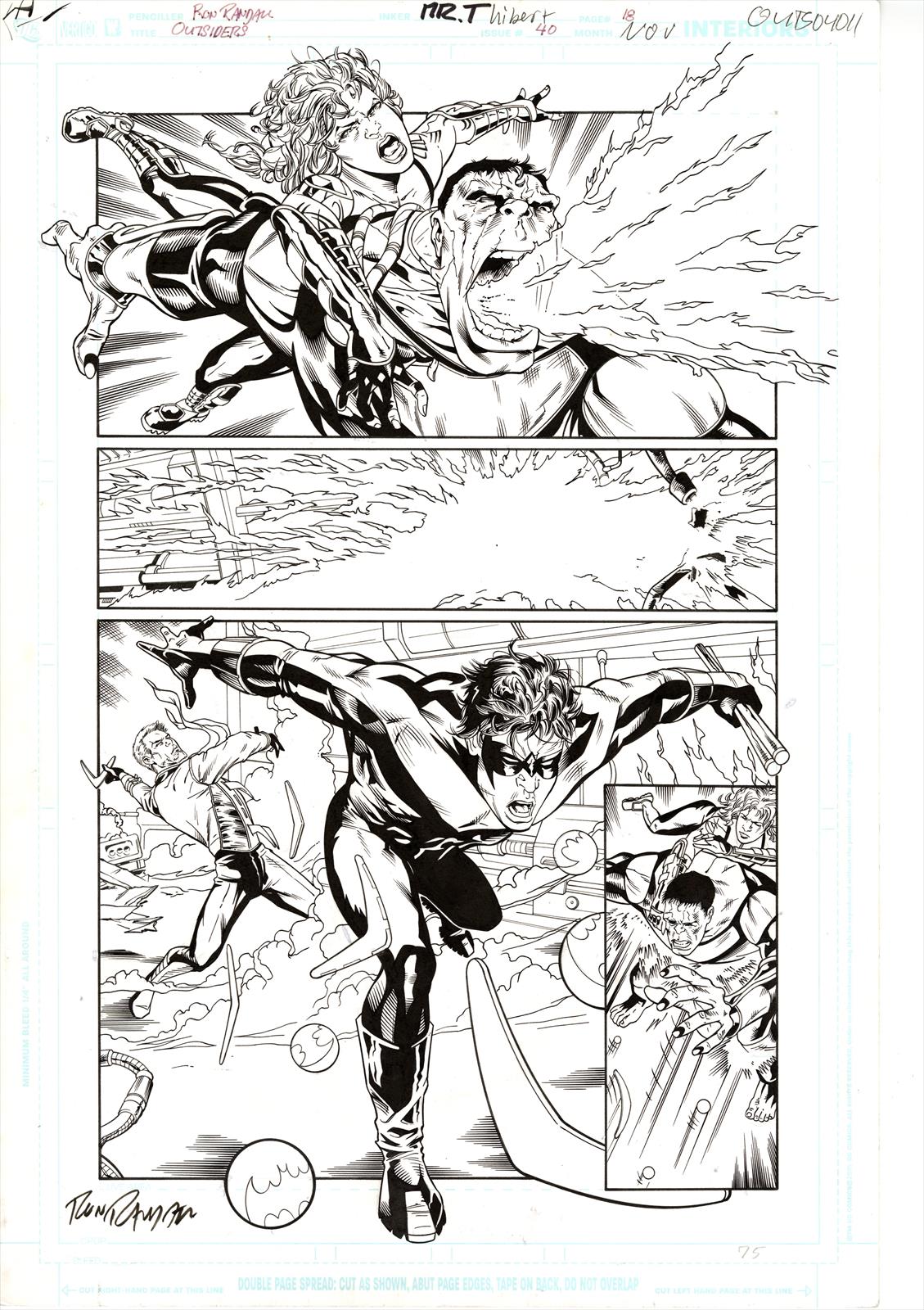 Outsiders #40 Page 18 Artist:  Ron Randall (Penciller) ,  Art Thibert (Inker) Media Type: Pen and Ink Art Type: Interior Page 