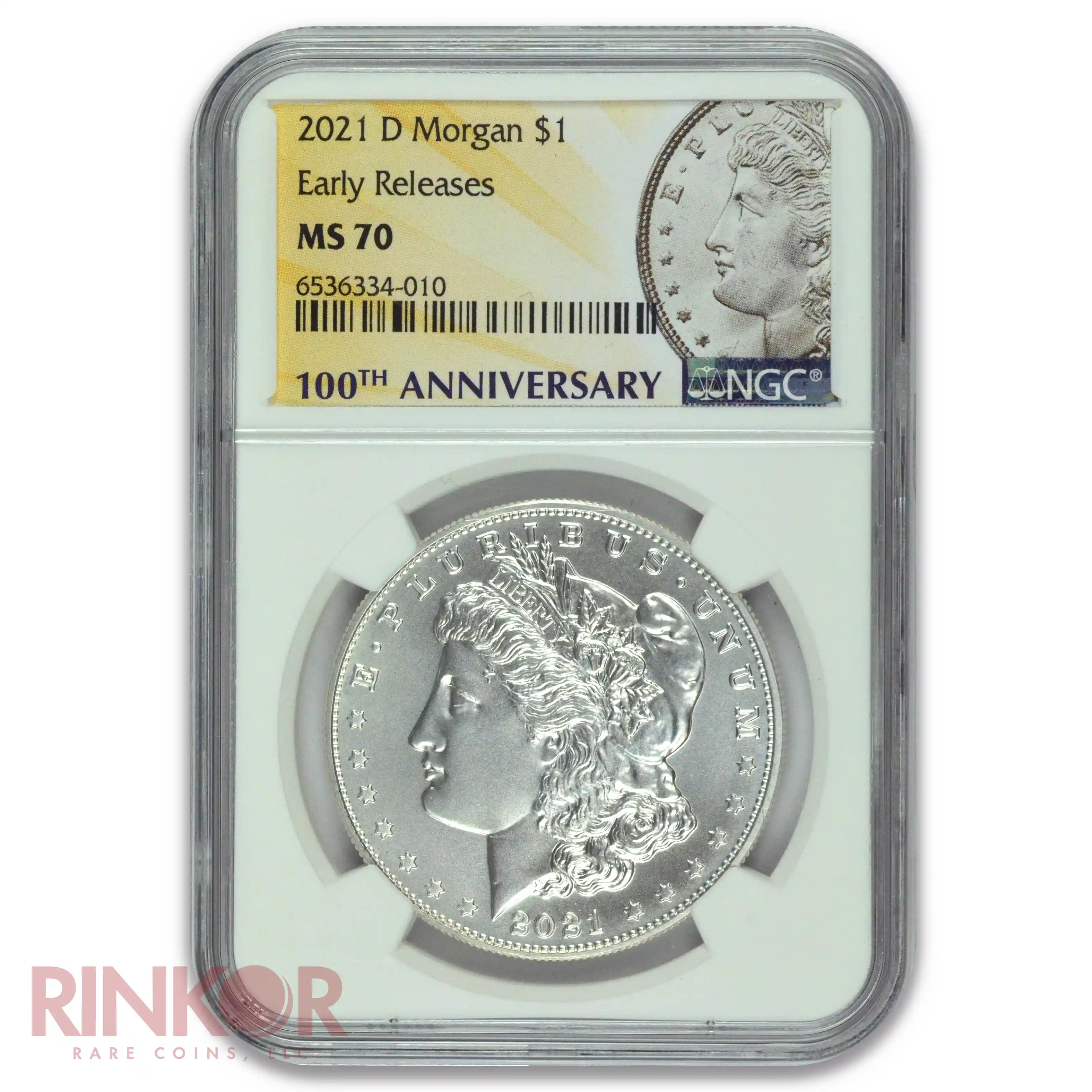 2021-D $1 Morgan Dollar 100th Anniversary Early Releases NGC MS 70