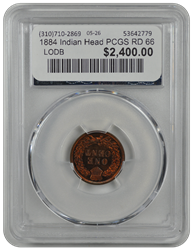 1884 Indian Head PCGS RD 66