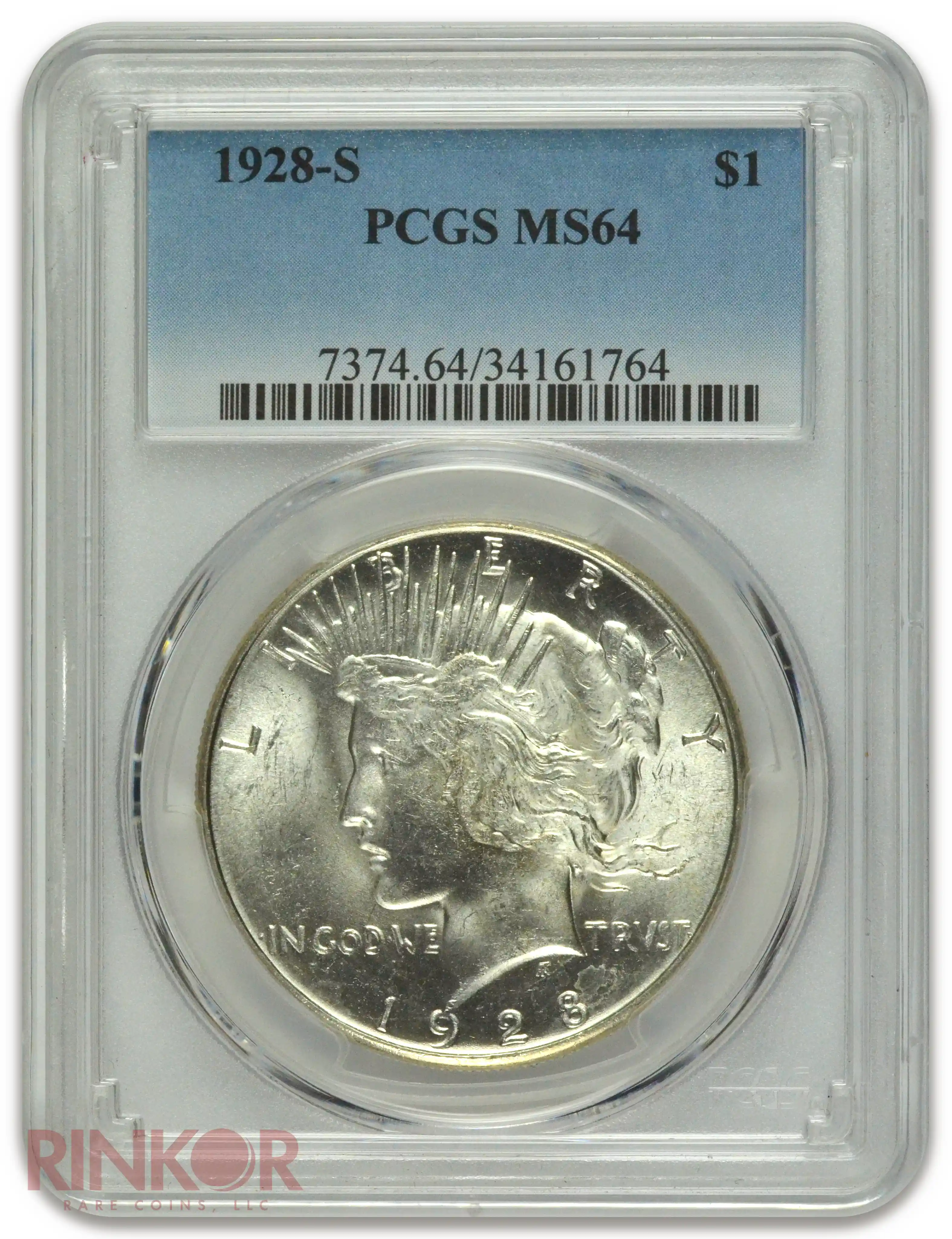 1928-S $1 Peace Dollar PCGS MS 64