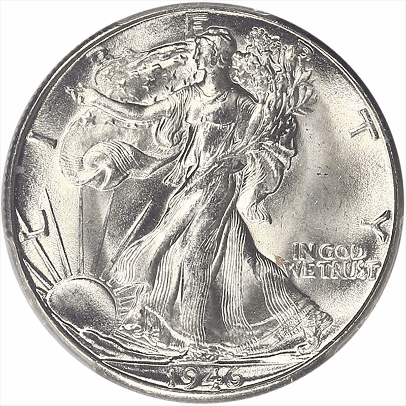 1946-D WALKING LIBERTY Half Dollar 50C PCGS MS 66 CAC- Nice Lustrous White Coin