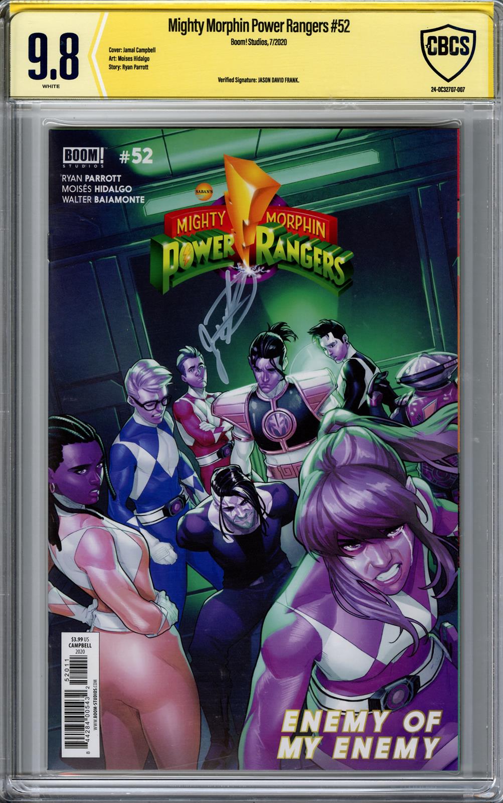 Might Morphin Power Rangers #52 CBCS 9.8 (BOOM, 2020) Signed by Jason David Frank 