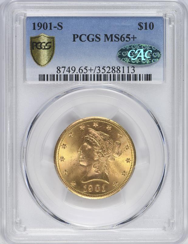 1901-S $10 PCGS MS 65+ CAC