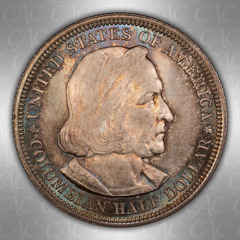 1893 Columbian 50C CACG MS 66 +