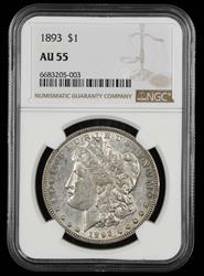 1893 $1 NGC AU-55