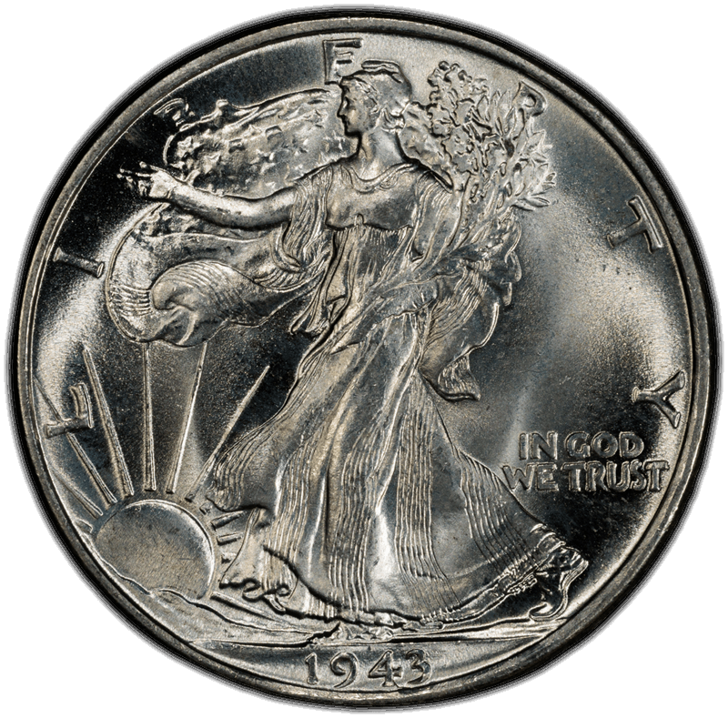 1943 50C PCGS MS 67 CAC