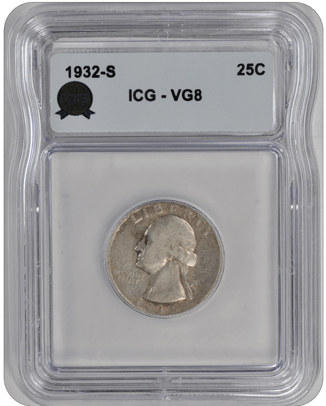 1932-S Washington Quarter ICG VG8
